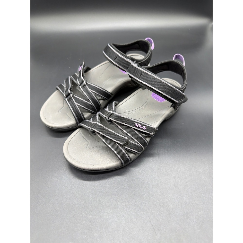 Teva Tirra Womens Black Grey Purple Athletic Hiking Sandals 4266 Size 7